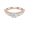 Triple Row Pave Solitaire Diamond Ring