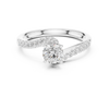 Classic Solitaire Diamond Ring with Crossover Pave Band