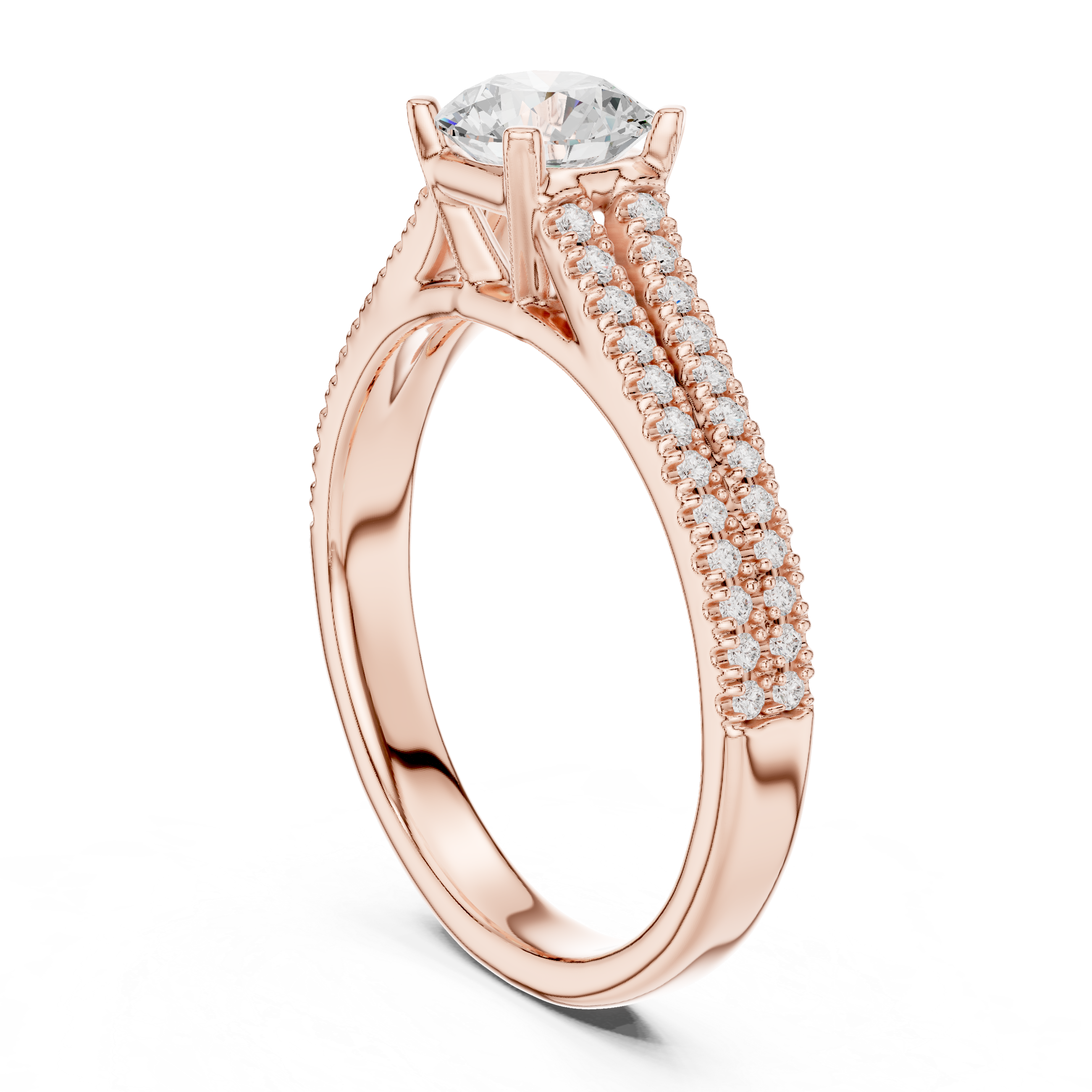 Diamond Engagement Ring with Double Pav? Band