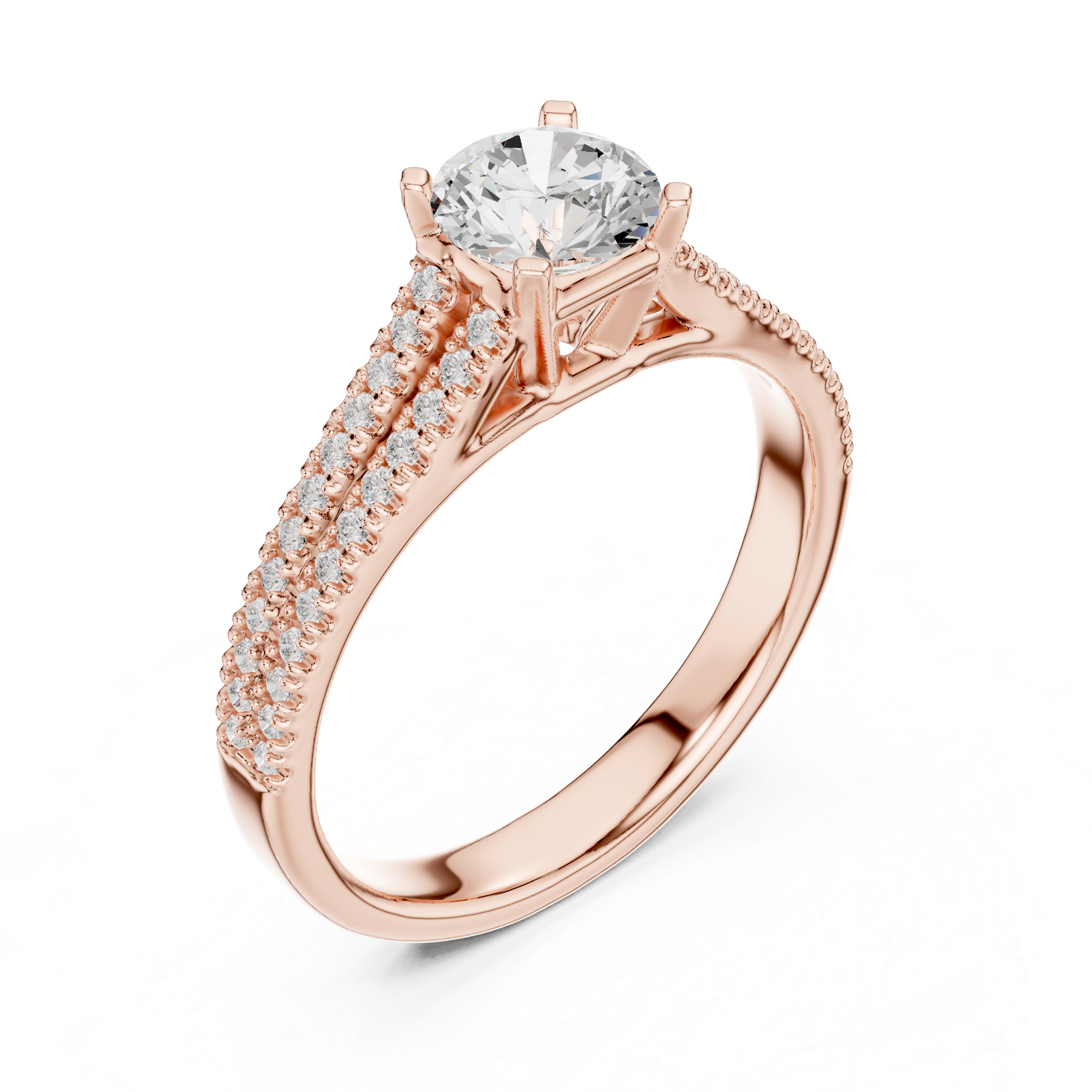 Diamond Engagement Ring with Double Pav? Band