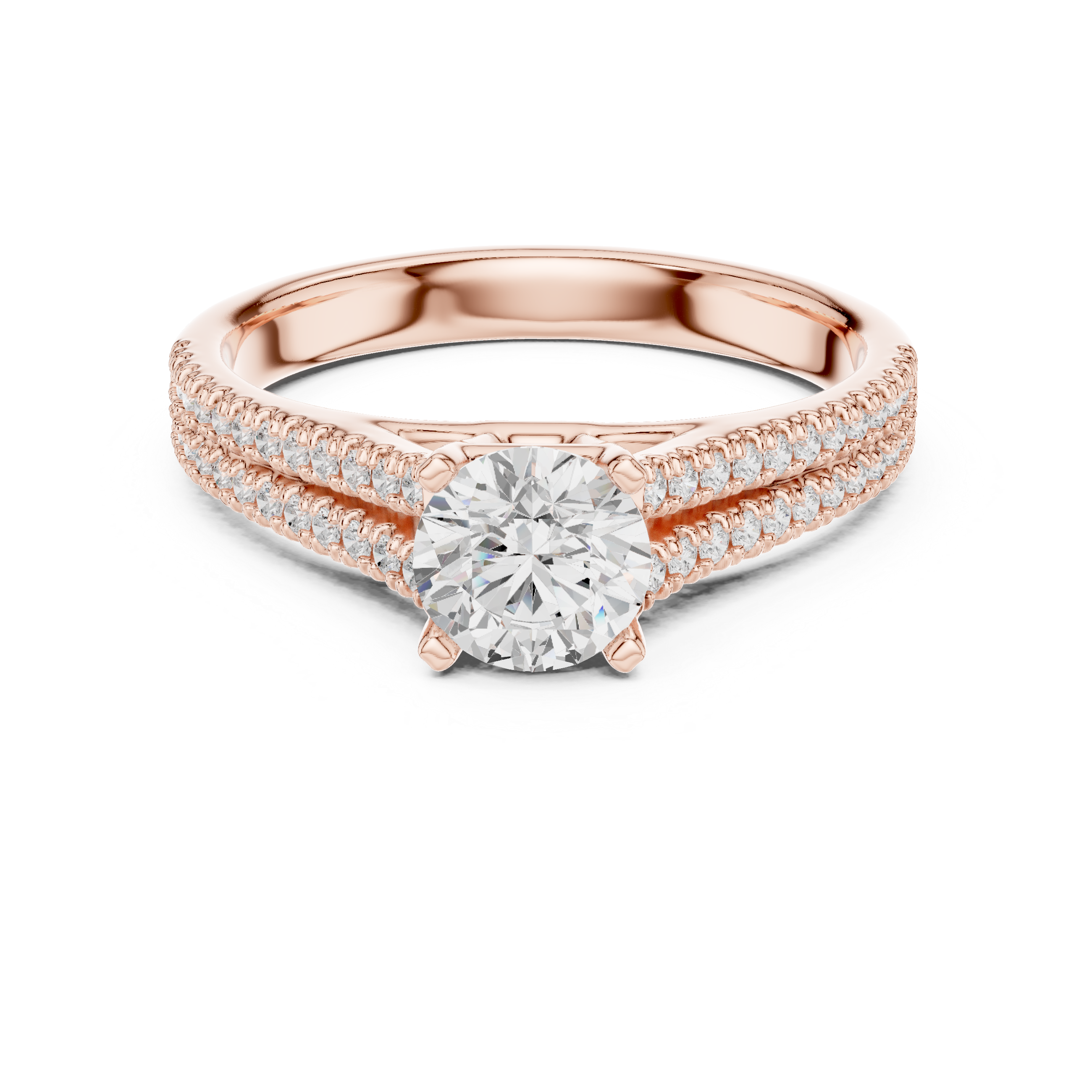 Diamond Engagement Ring with Double Pav? Band