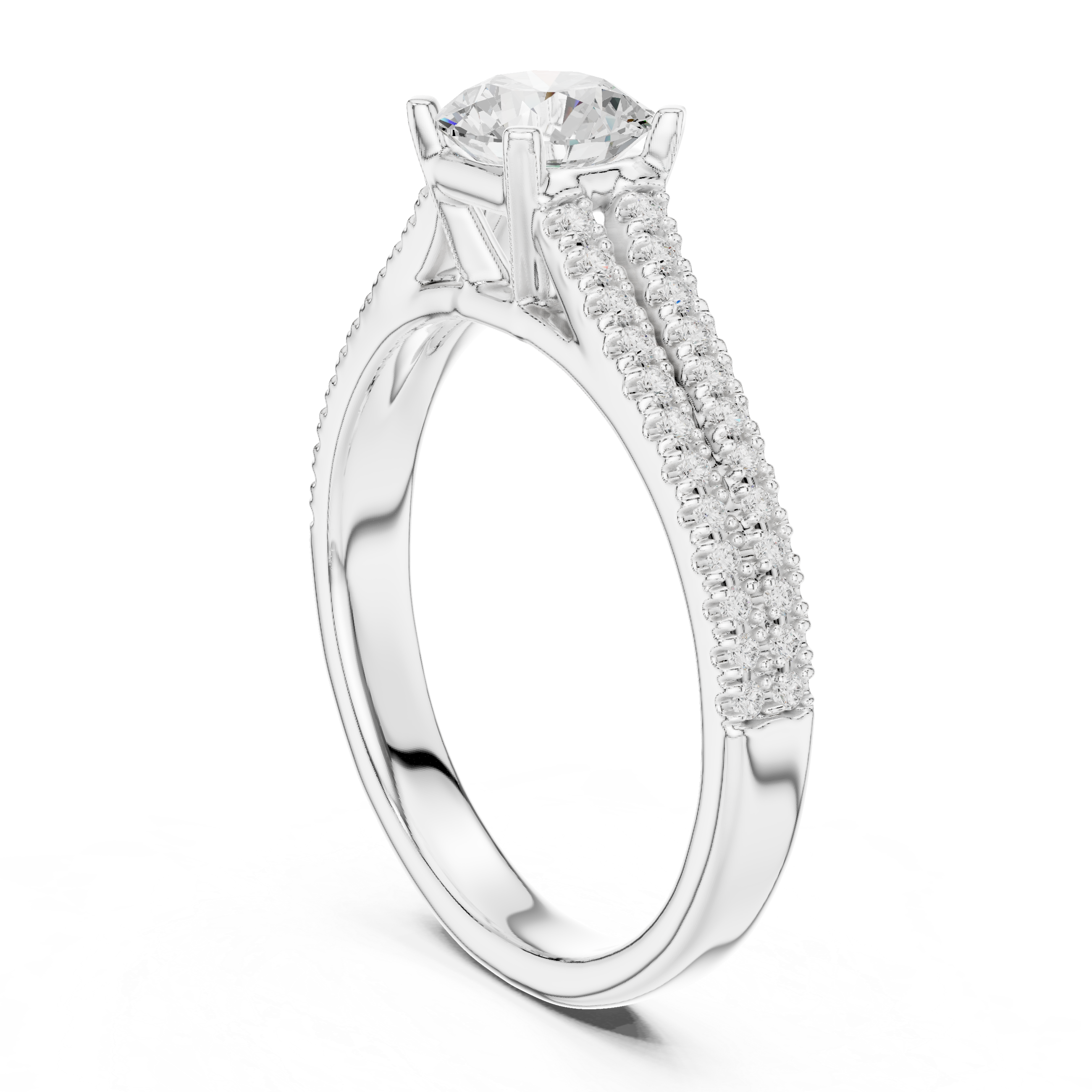 Diamond Engagement Ring with Double Pav? Band