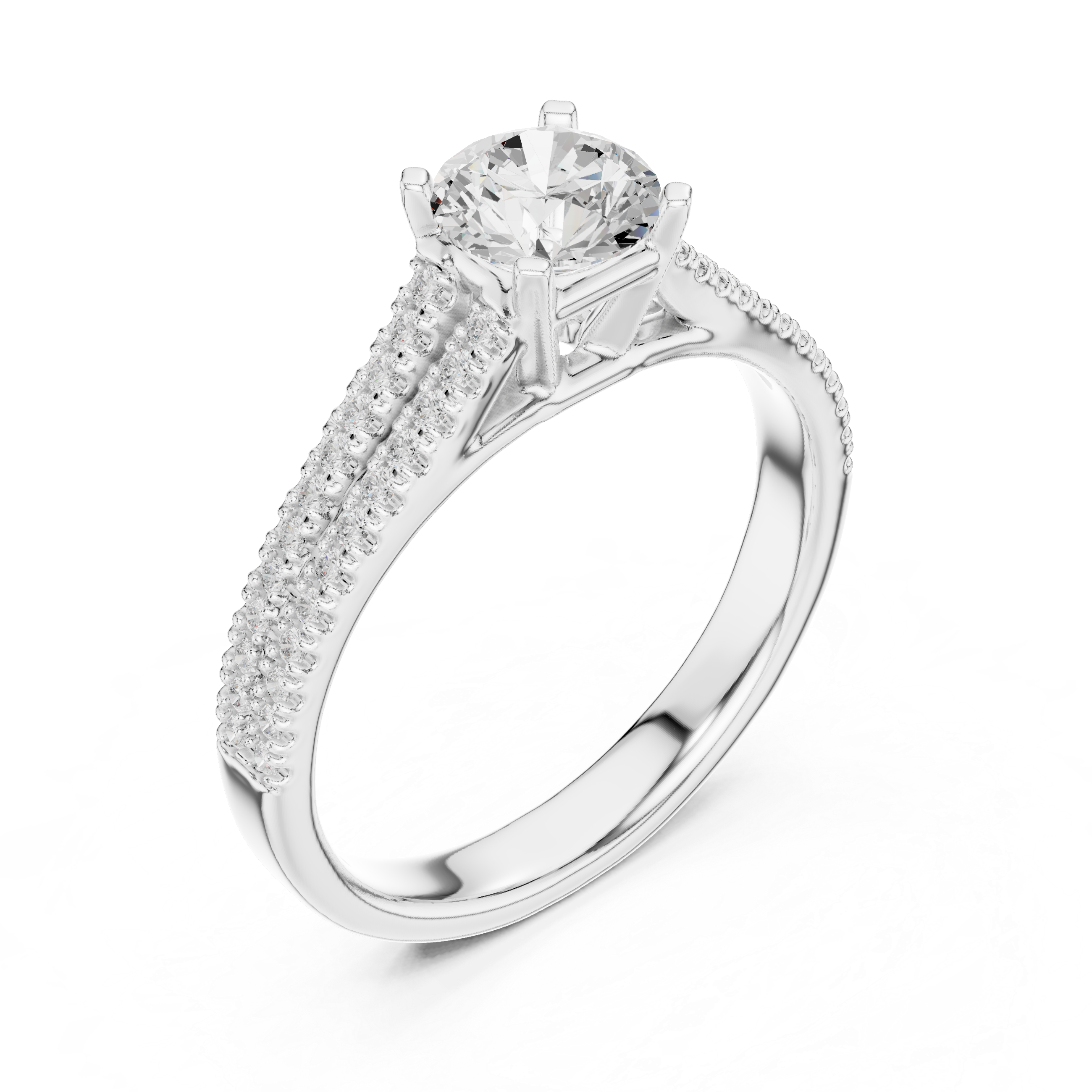 Diamond Engagement Ring with Double Pav? Band