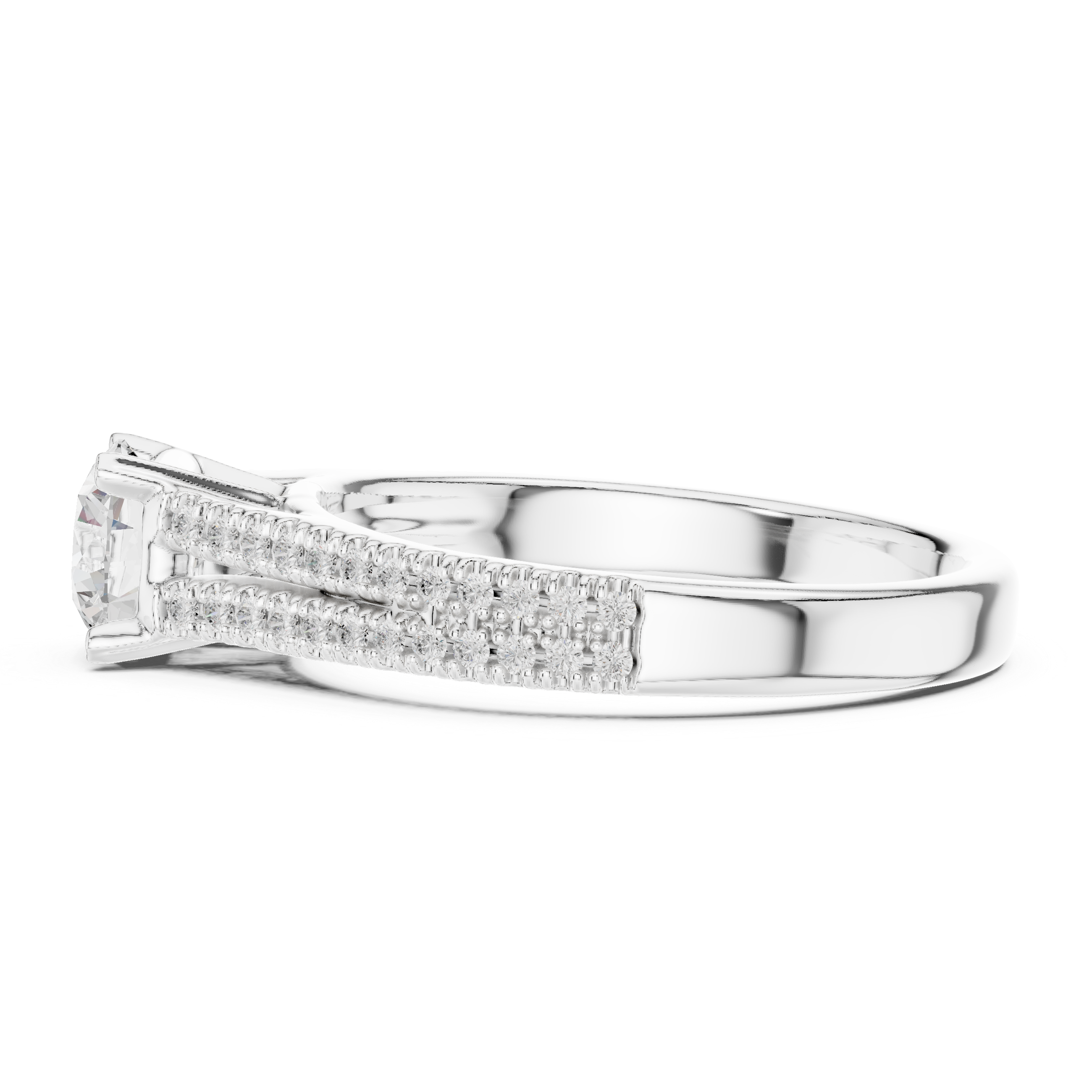 Diamond Engagement Ring with Double Pav? Band
