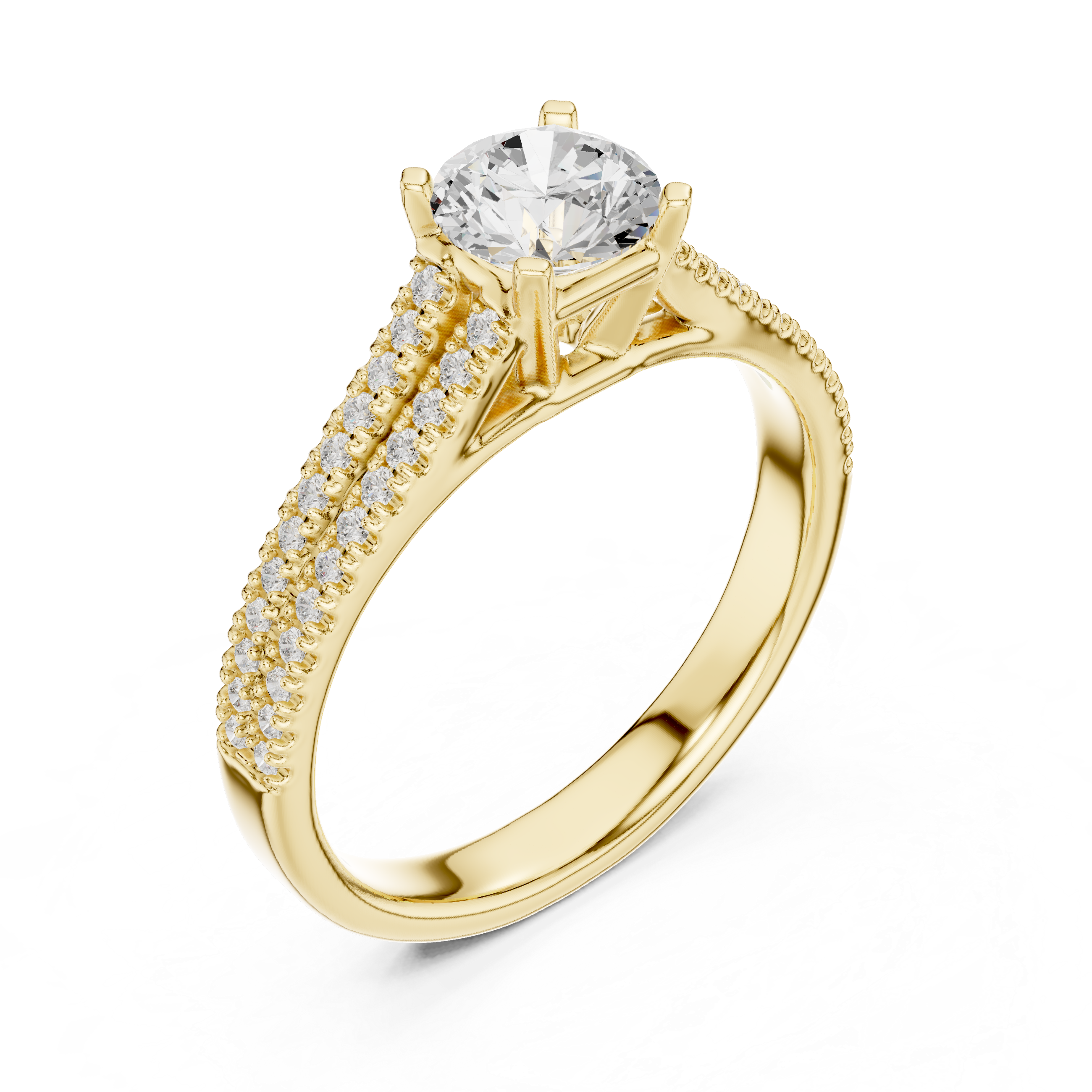 Diamond Engagement Ring with Double Pav? Band