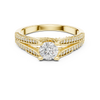 Diamond Engagement Ring with Split Shank and Double Pav? Accent Detailing
