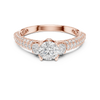 Engagement Ring with Side Stone Accents and Pav?-Set Band
