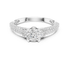Engagement Ring with Side Stone Accents and Pav?-Set Band