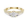 Engagement Ring with Side Stone Accents and Pav?-Set Band