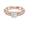 Modern Diamond Engagement Ring with Split Shank and Double Pav? Band