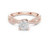 Graceful Twist Diamond Engagement Ring with Double Pav? Band and Round Center Stone