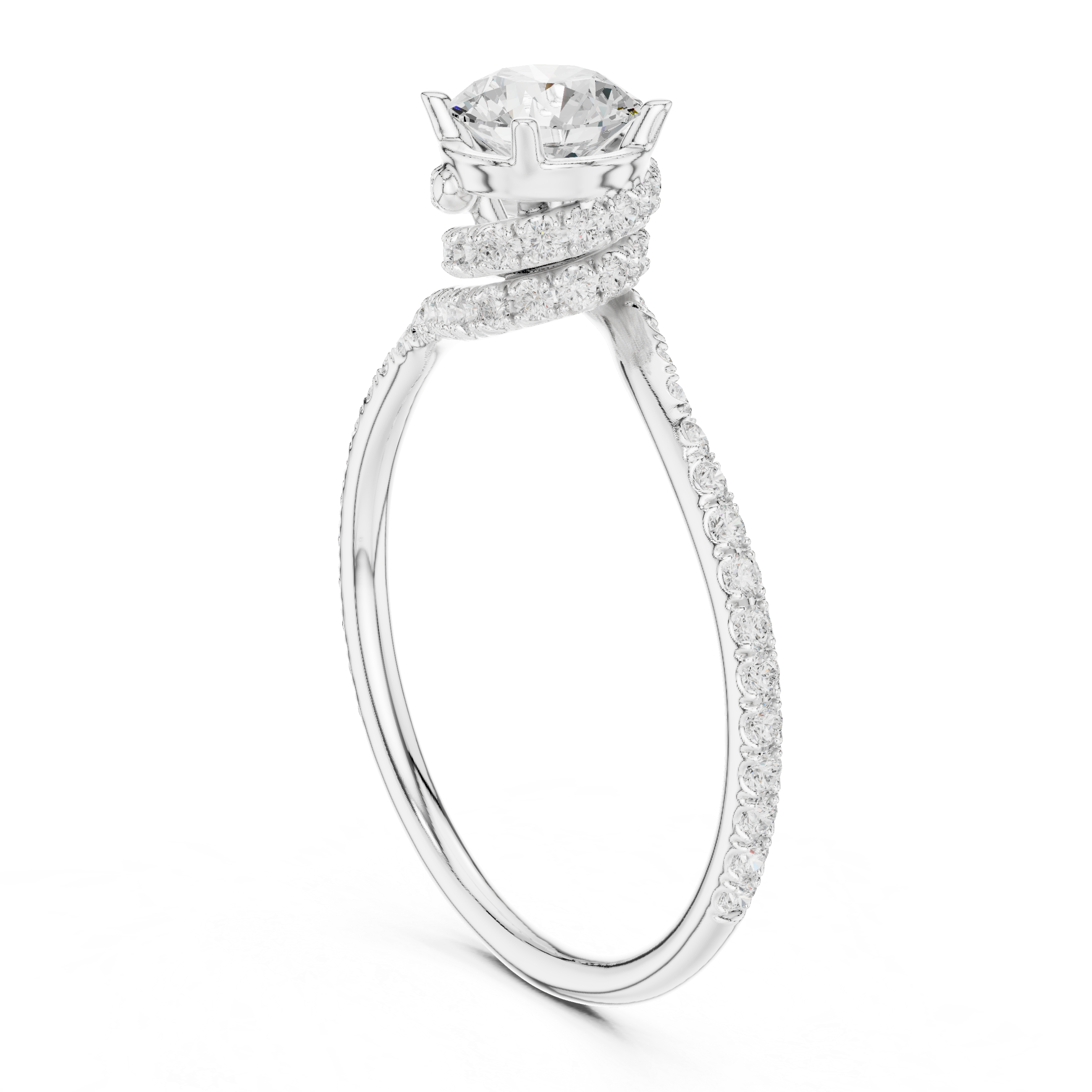Twisted Halo Diamond Engagement Ring