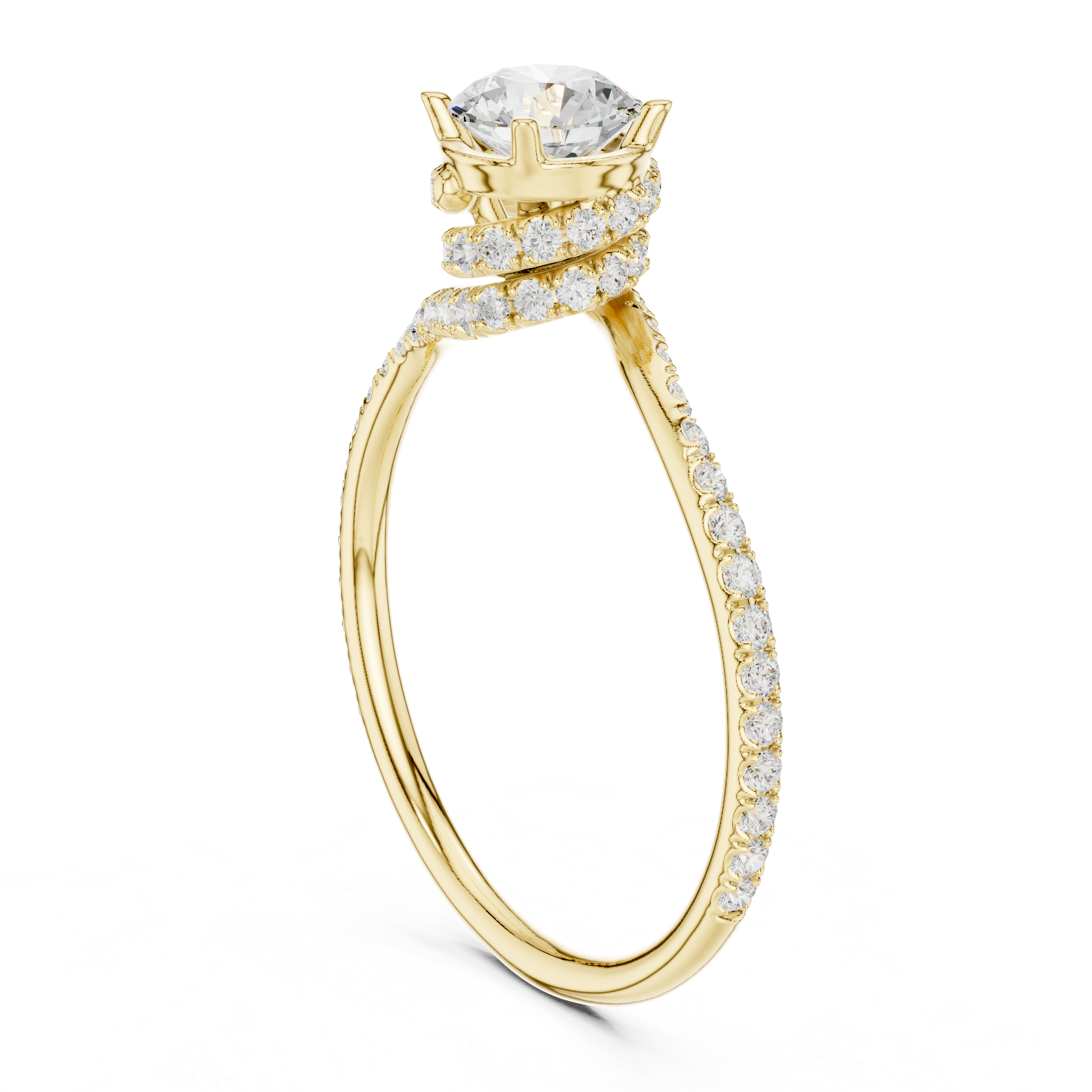 Twisted Halo Diamond Engagement Ring