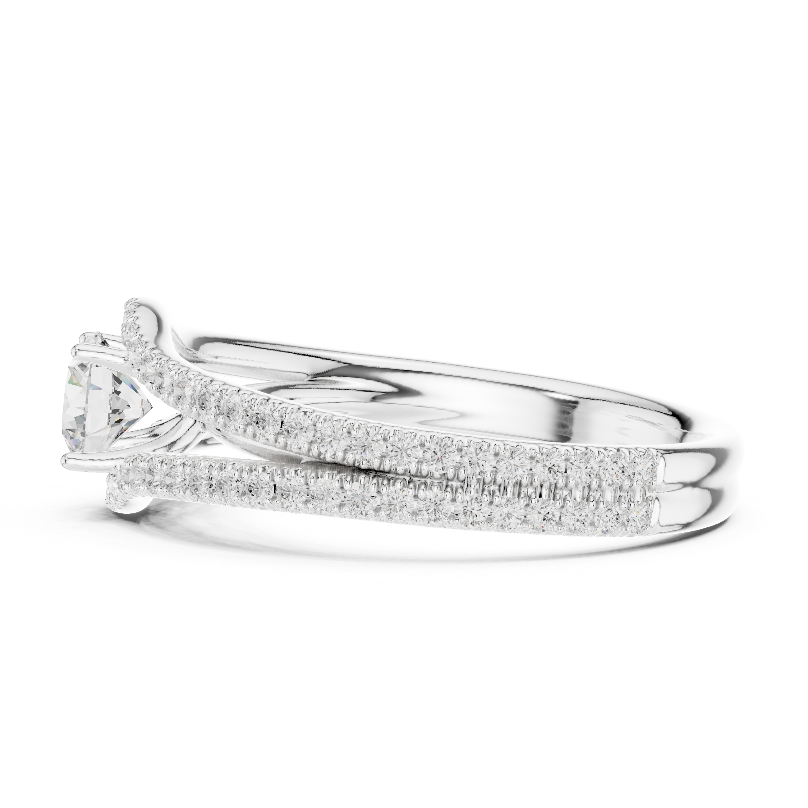Classic Elegance Rose Gold Diamond Pav? Split Shank Engagement Ring