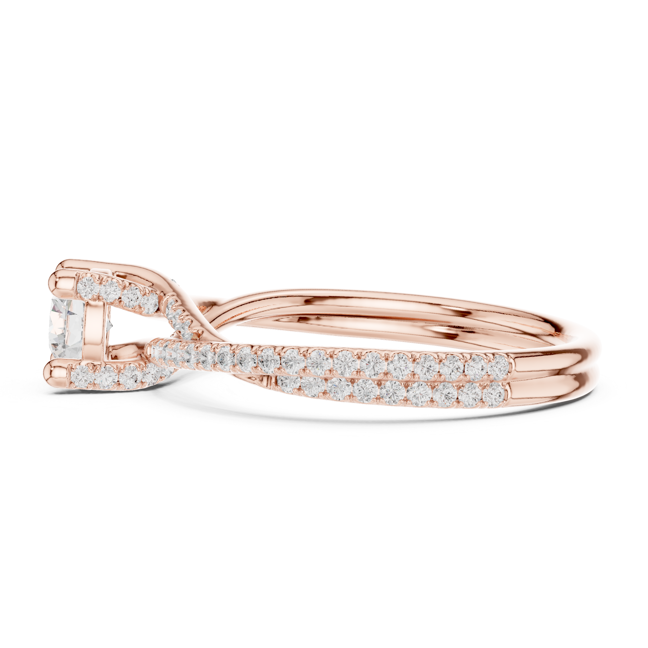 Pav? Split Shank Engagement Ring