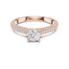 round brilliant center diamond and a triple row of pav?-set diamonds