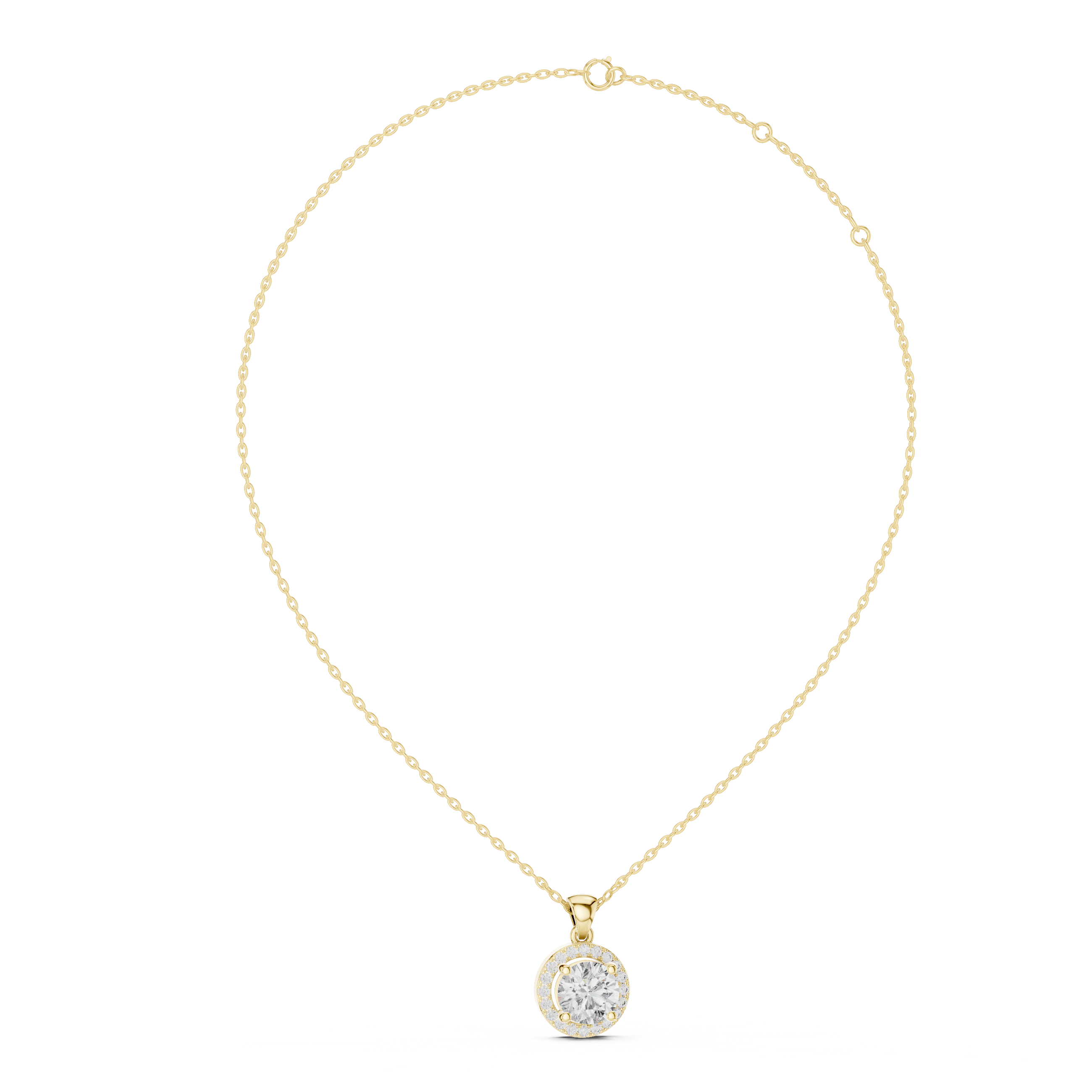 Radiant Rose Gold Diamond Halo Pendant
