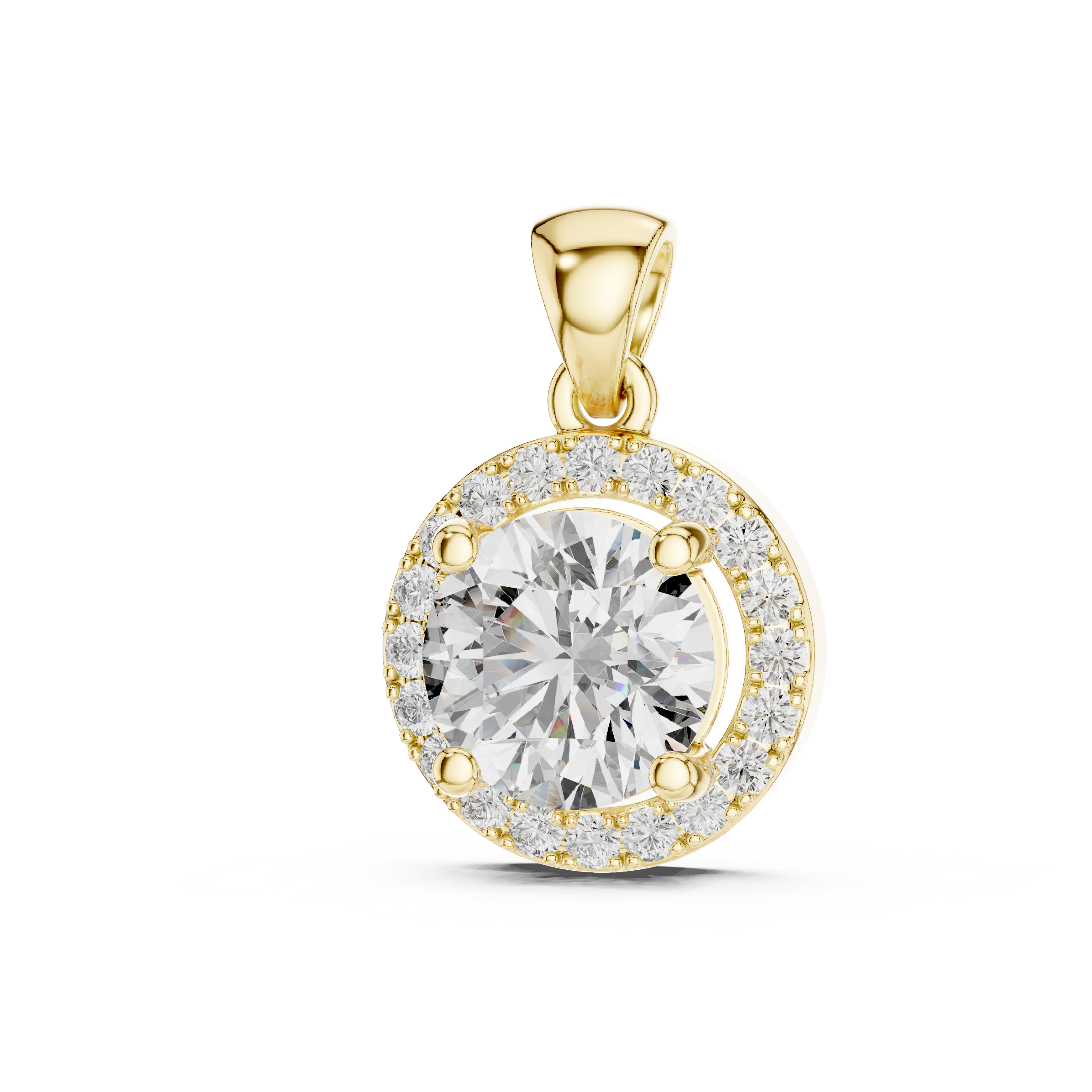 Radiant Rose Gold Diamond Halo Pendant