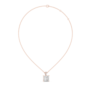 Elegant Princess Cut Diamond Pendant