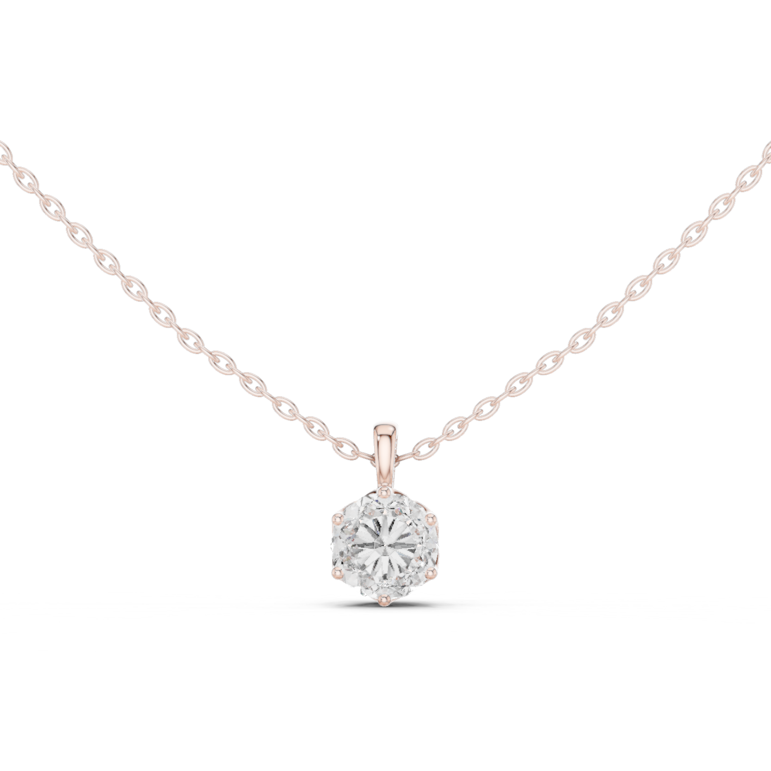 Pendant with Round Brilliant Diamond and Pavé-Set Bail