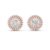 Rose Gold Double Halo Diamond Stud Earrings