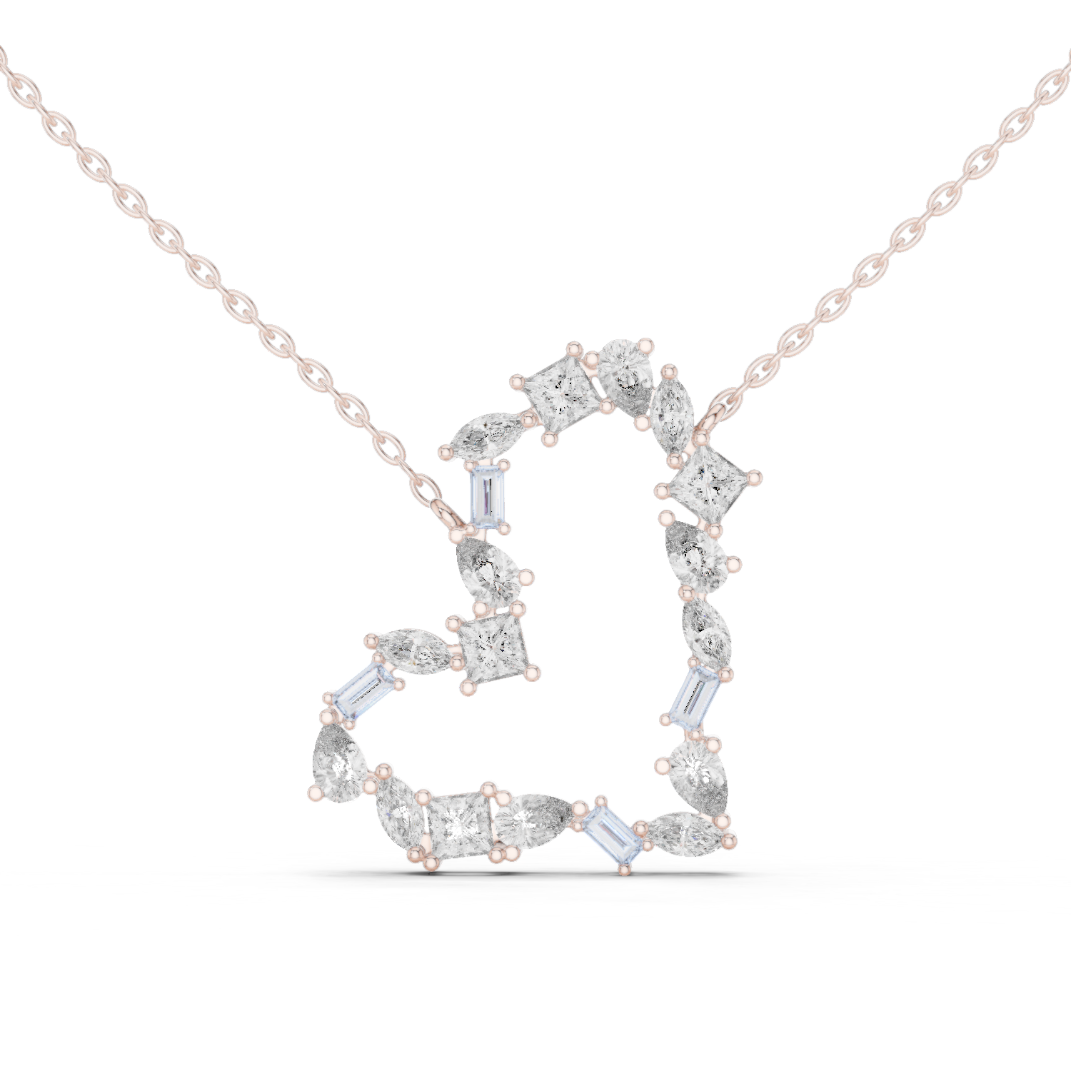Diamond Heart Cluster Pendant