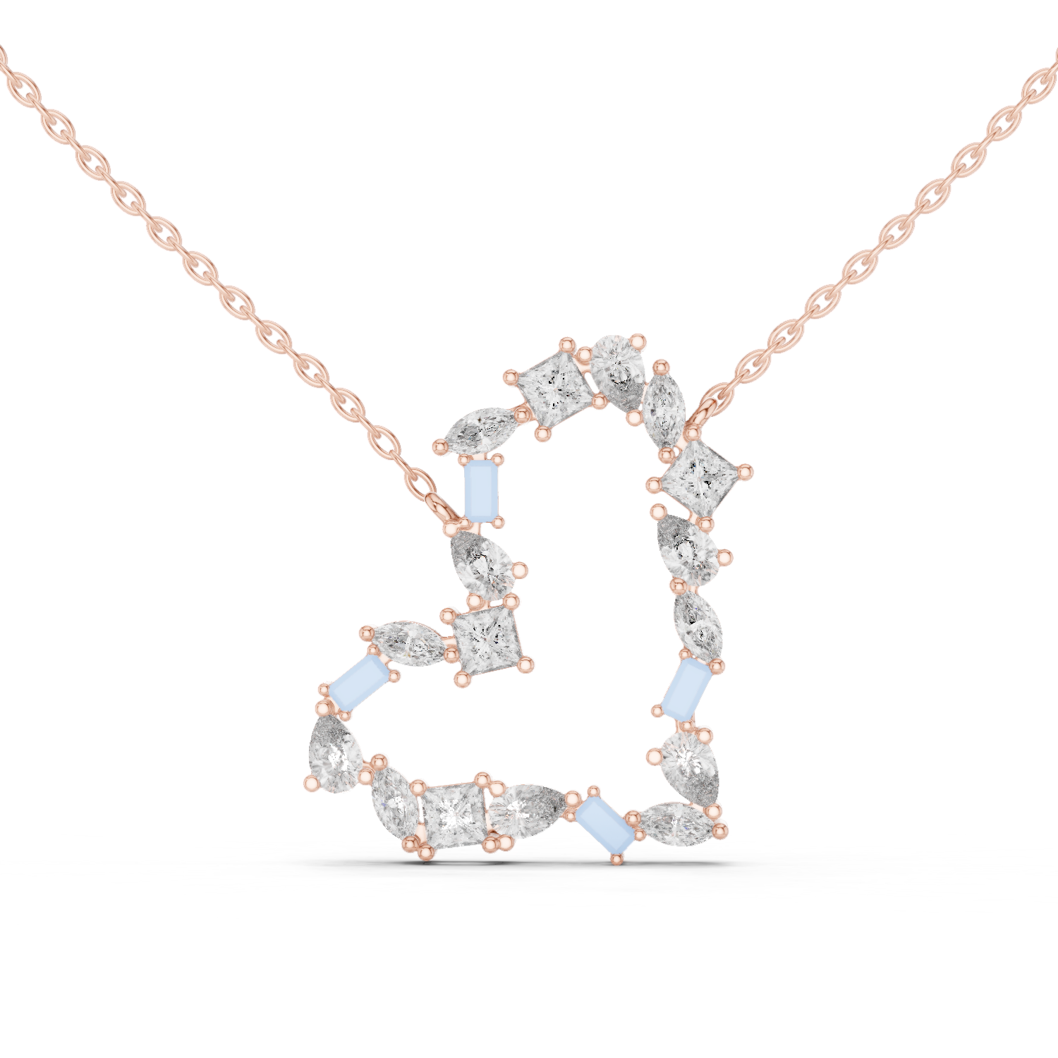 Diamond Heart Cluster Pendant