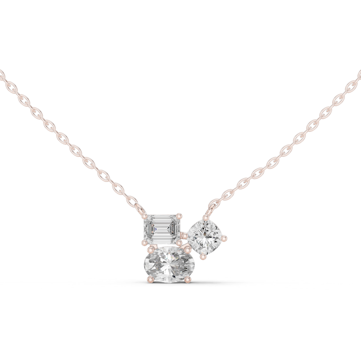 Three Distinct Diamond Cuts Pendant