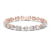 Bracelet with Mixed Cut Diamonds Including Pear, Oval, and Emerald Shapes