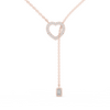 Lover's Knot Open Heart Pendant with Elegant Dangling Gemstone