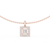 Classic Princess-Cut Stone with Rose Gold Halo Design