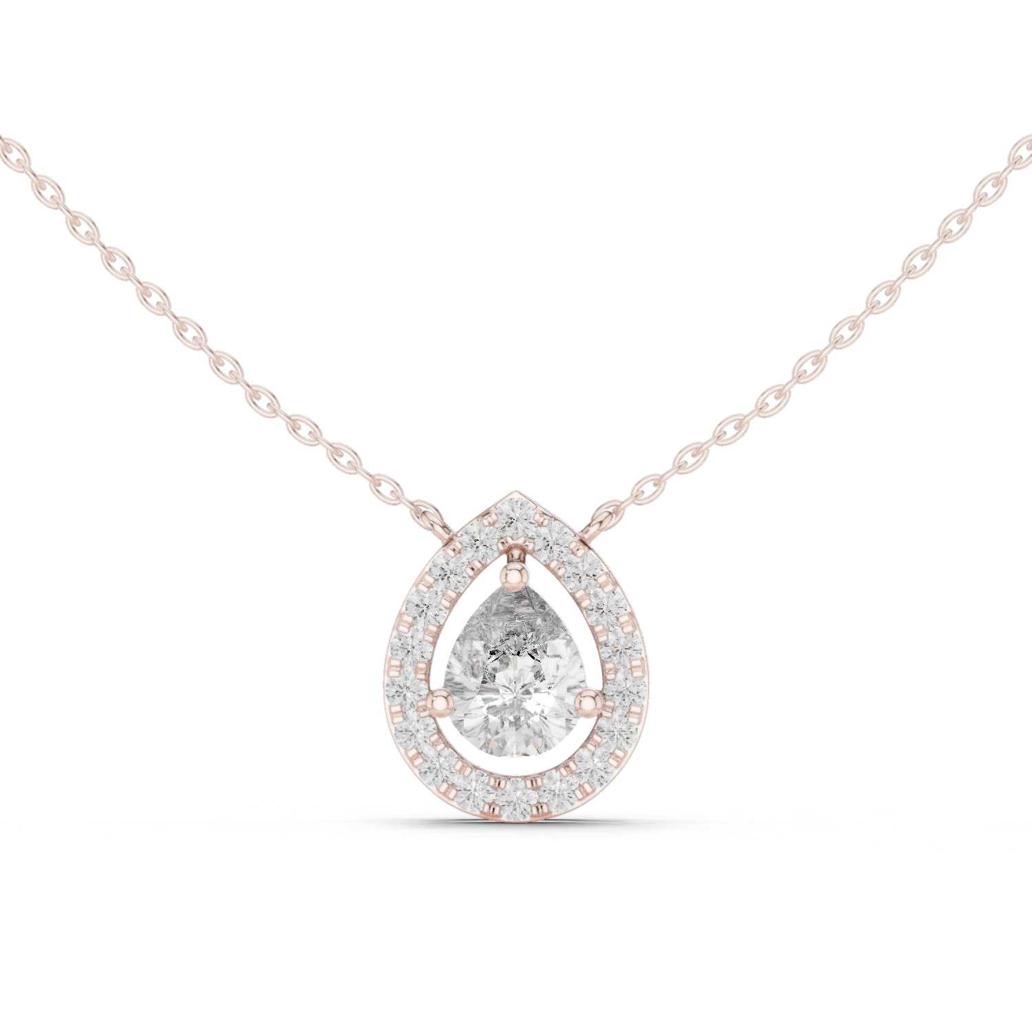 Gold Teardrop Diamond Pendant