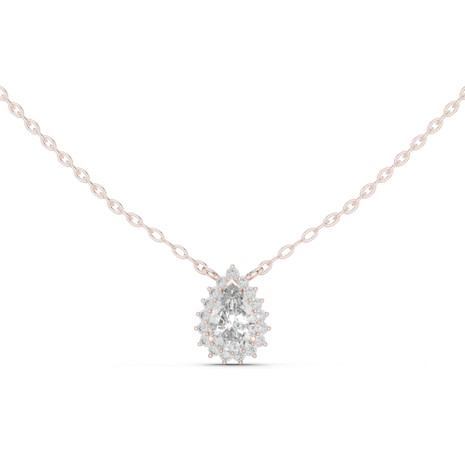 Teardrop Halo Diamond Pendant