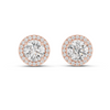 Radiant Rose Halo Diamond Studs
