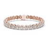 Emerald-Cut Diamond Halo Tennis Bracelet