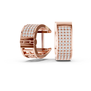 Elegant Rose Gold Diamond Huggie Earrings