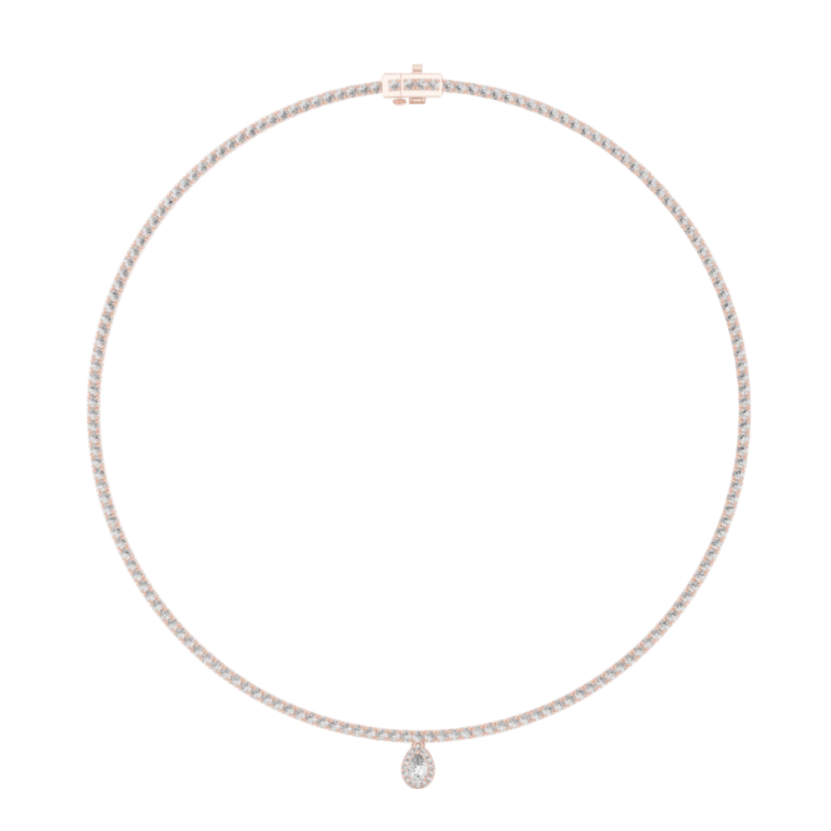 Golden Halo Teardrop Necklace