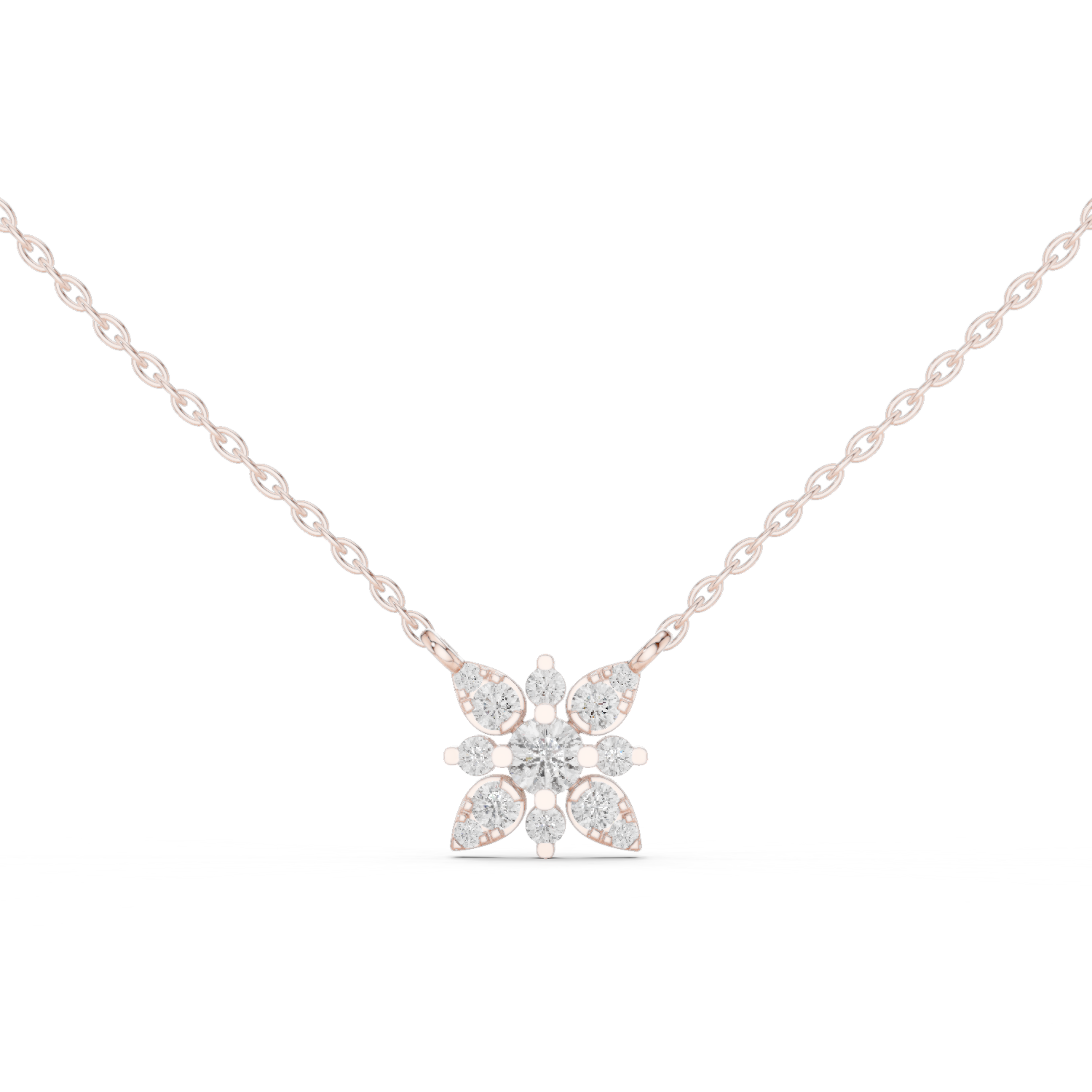 Floral cluster diamond pendant