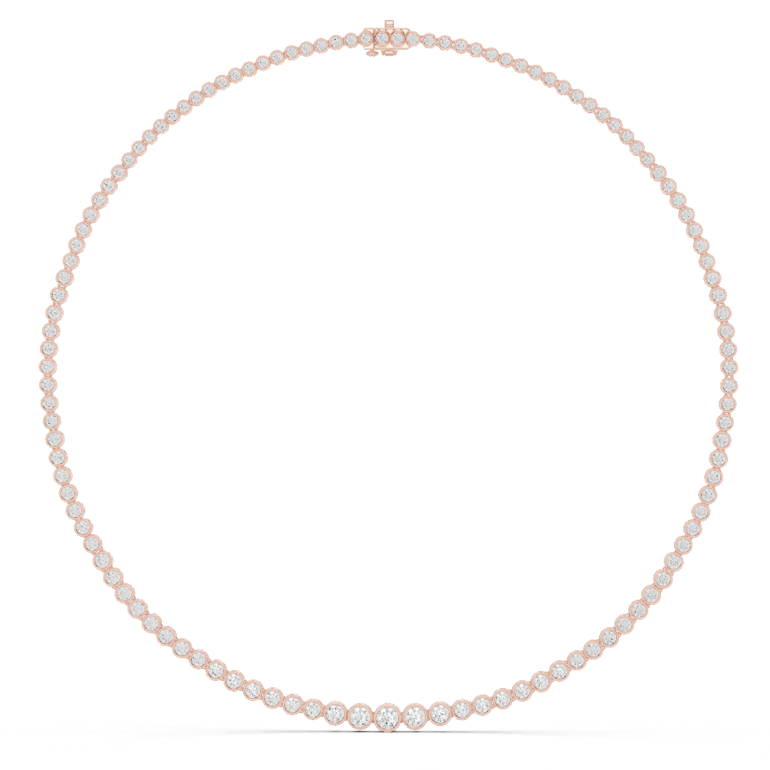 Classic Round Diamond Tennis Necklace