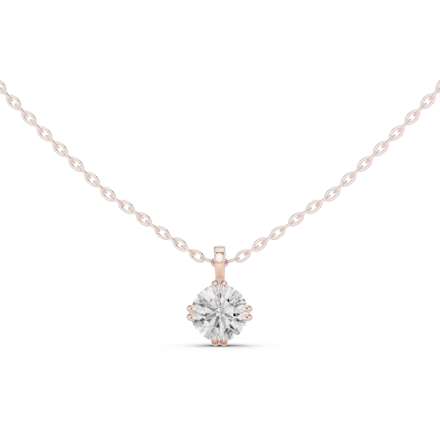 Pendant with Round Brilliant Diamond in Crown Setting