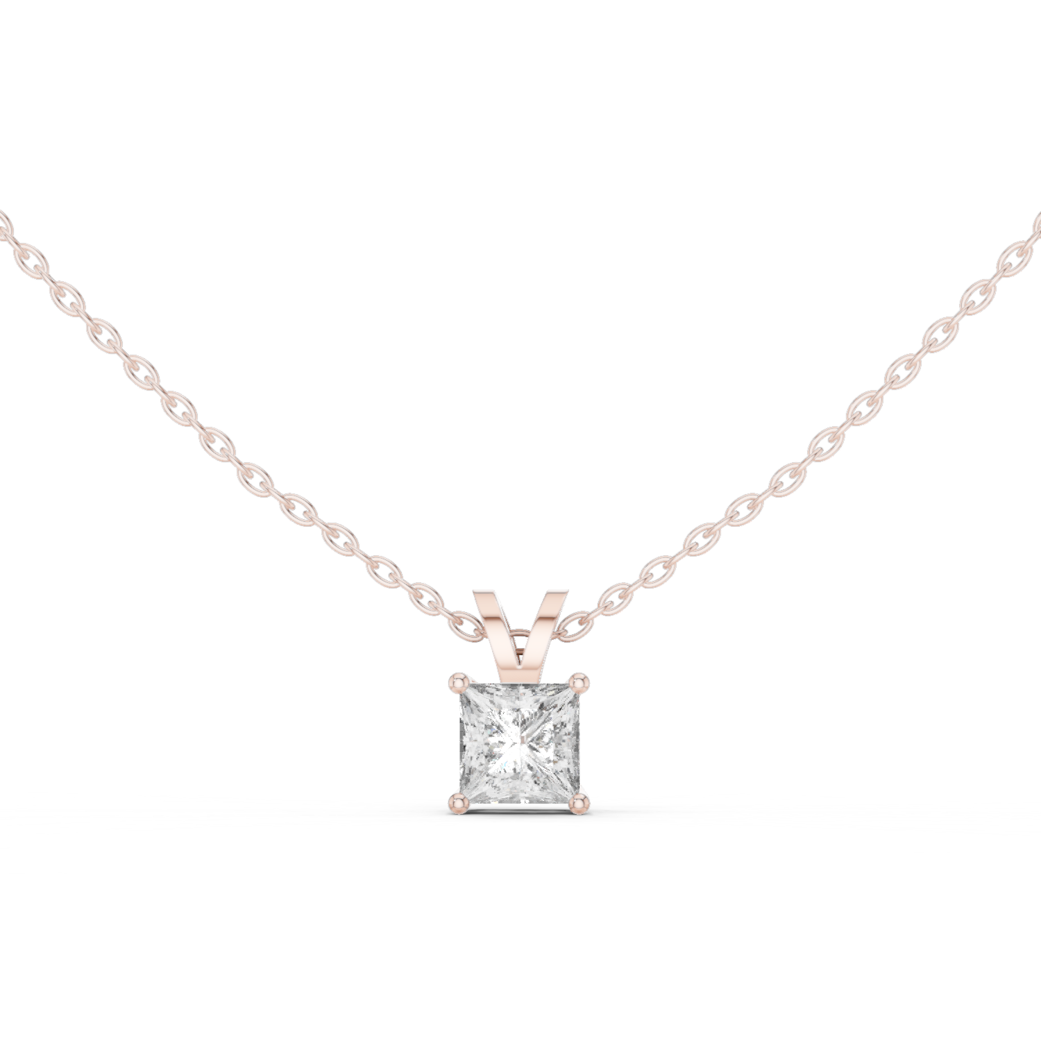 Princess-Cut Diamond Solitaire Pendant