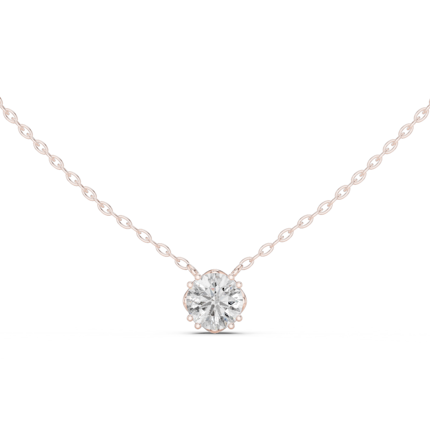 Solitaire Pendant with Round Brilliant-Cut Diamond