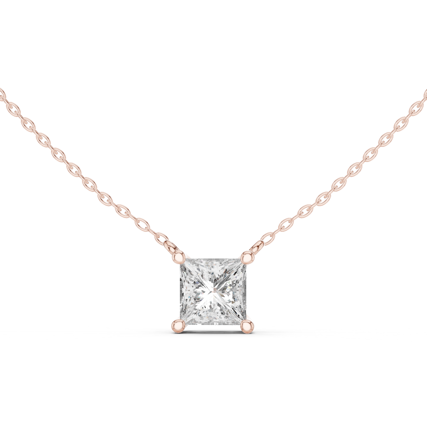 Princess-Cut Solitaire Diamond Pendant