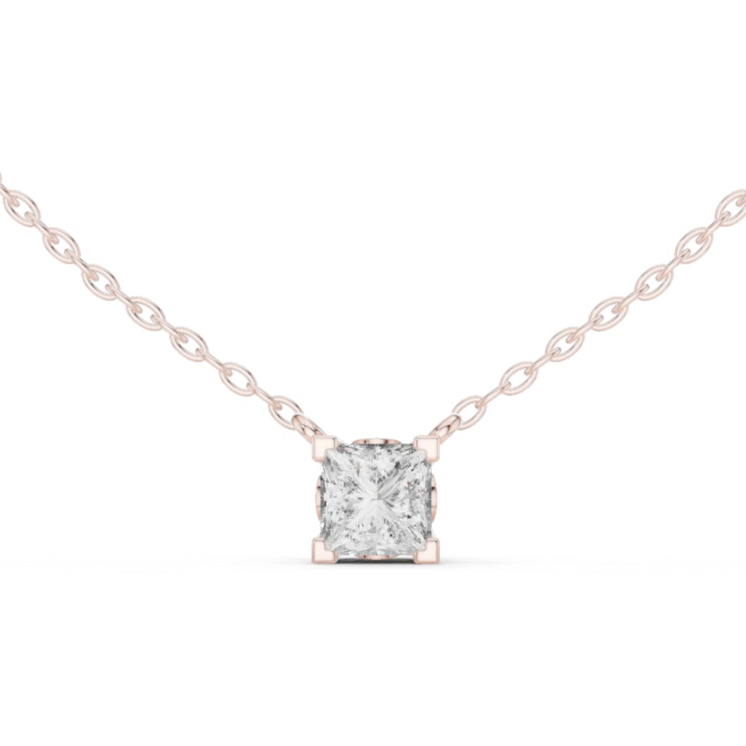 Princess Cut Solitaire Pendan