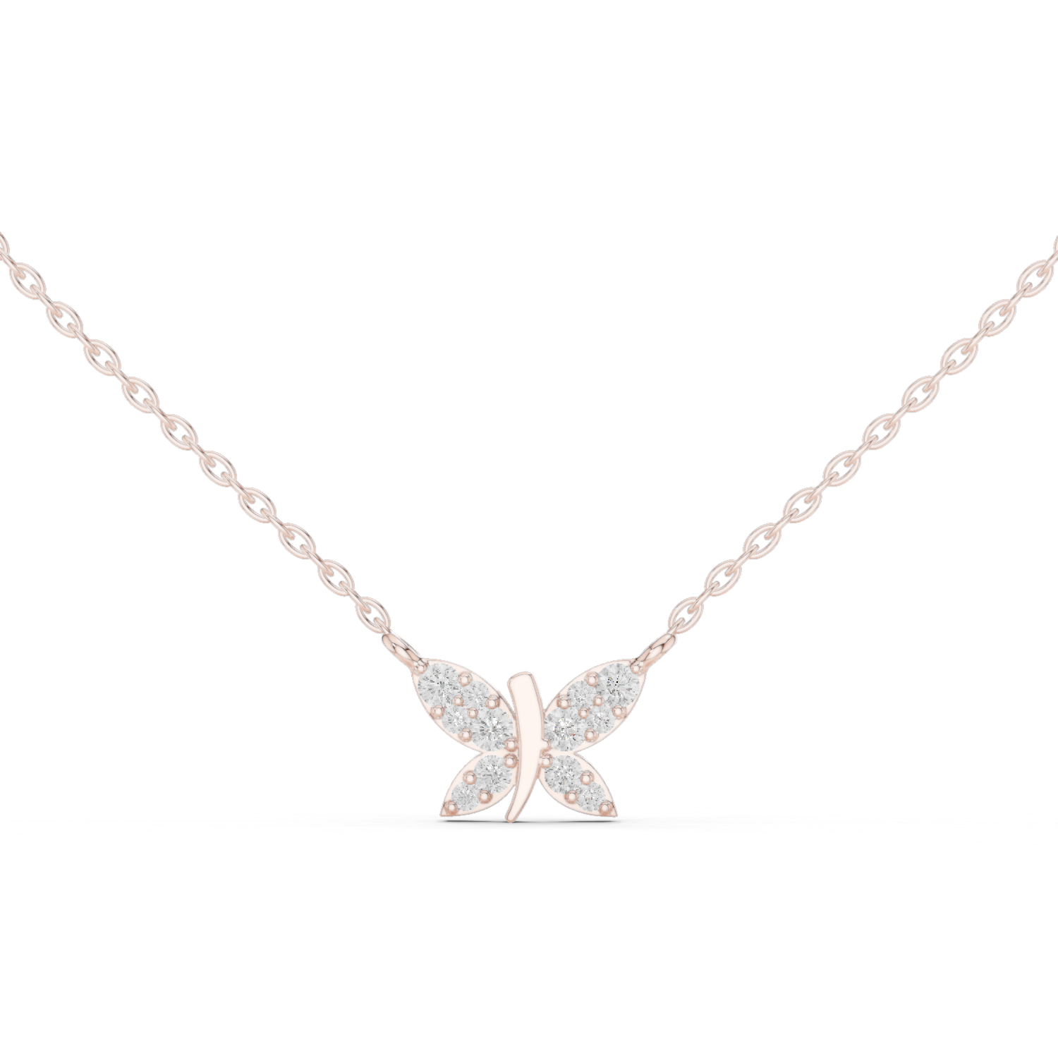 Butterfly-shaped diamond pendant