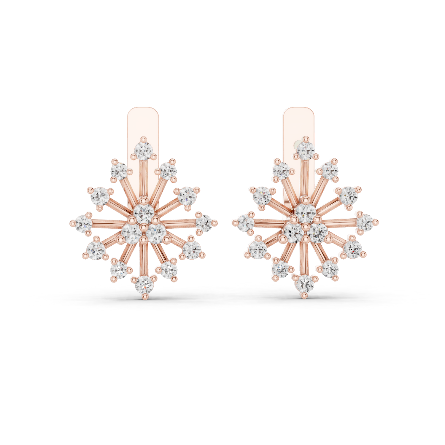 Radiant Starburst Diamond Earrings.