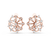 Rose Gold Diamond Floral Spiral Earrings