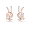 Elegant Rose Gold and Diamond Swirl Earrings