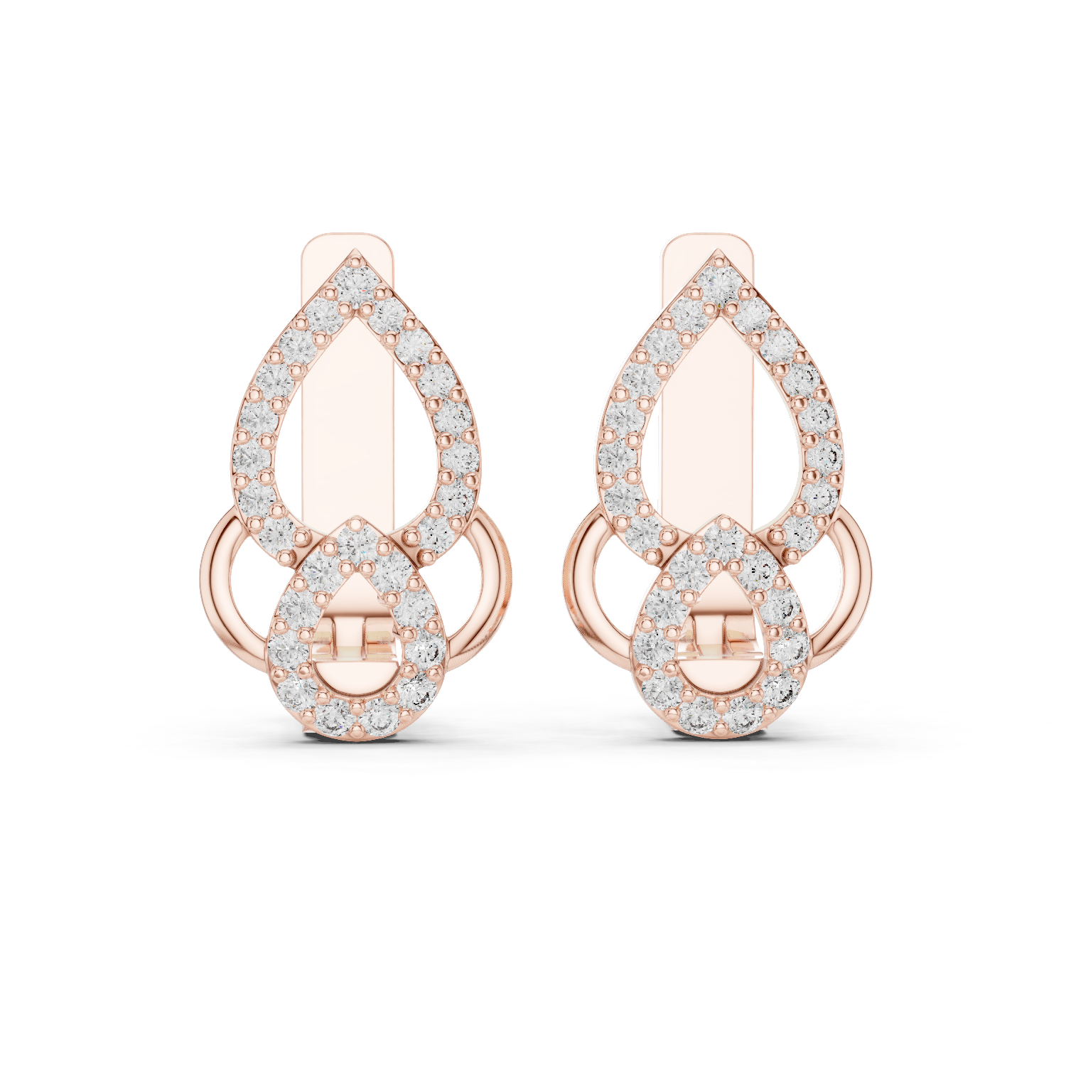 Rose gold and diamond stud earrings