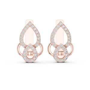 Rose gold and diamond stud earrings
